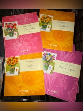 fresh Pop-Up Flower Bouquet Cards - Pink and Orange Assortment